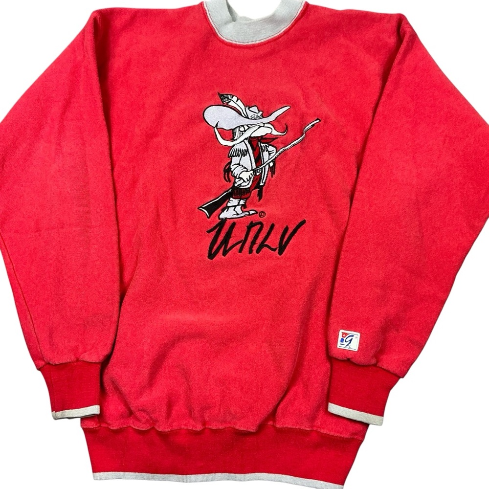Vintage UNLV Runnin’ Rebels the game 90s faded ringer crewneck USA SZ M/L